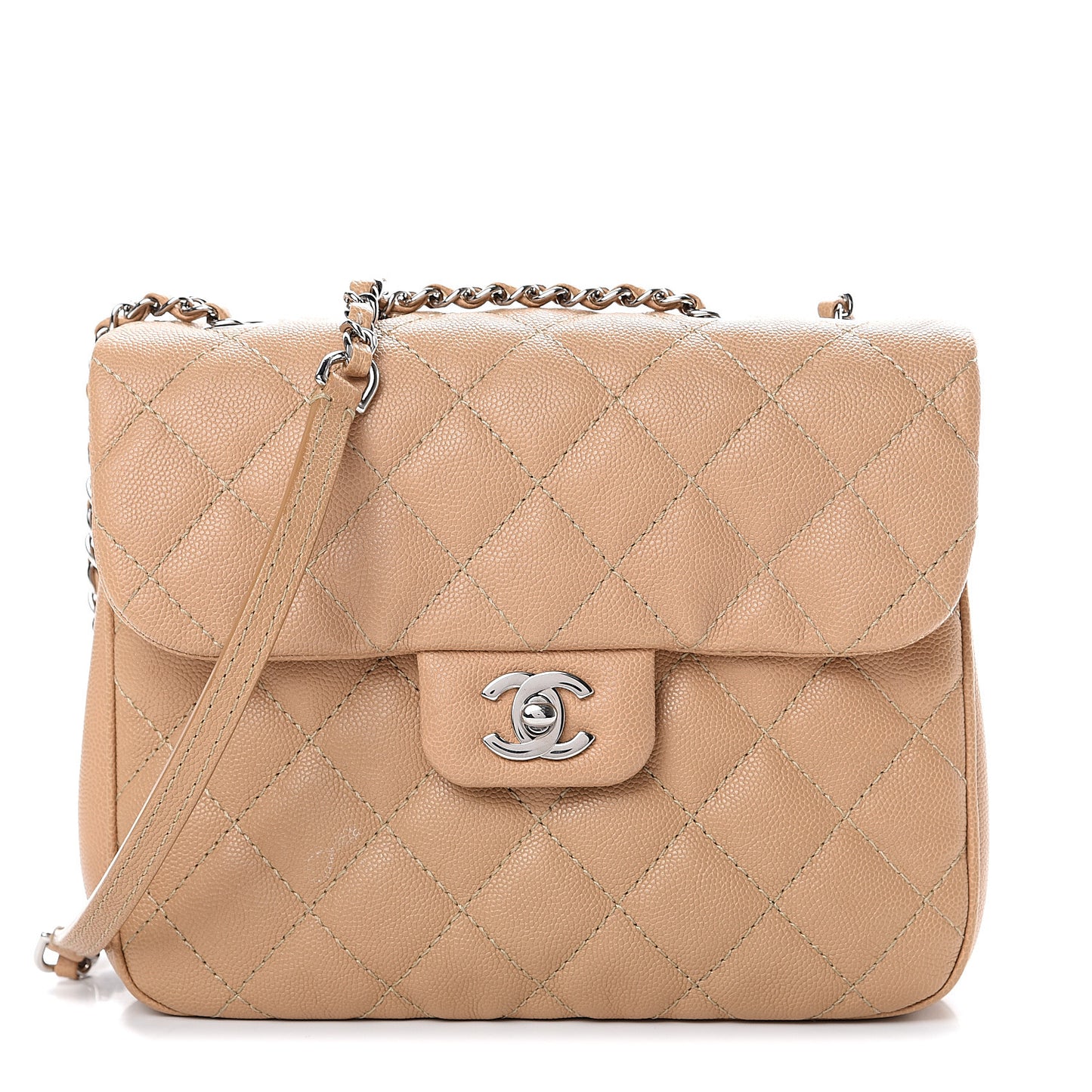 Caviar Quilted Medium Urban Companion Flap Beige
