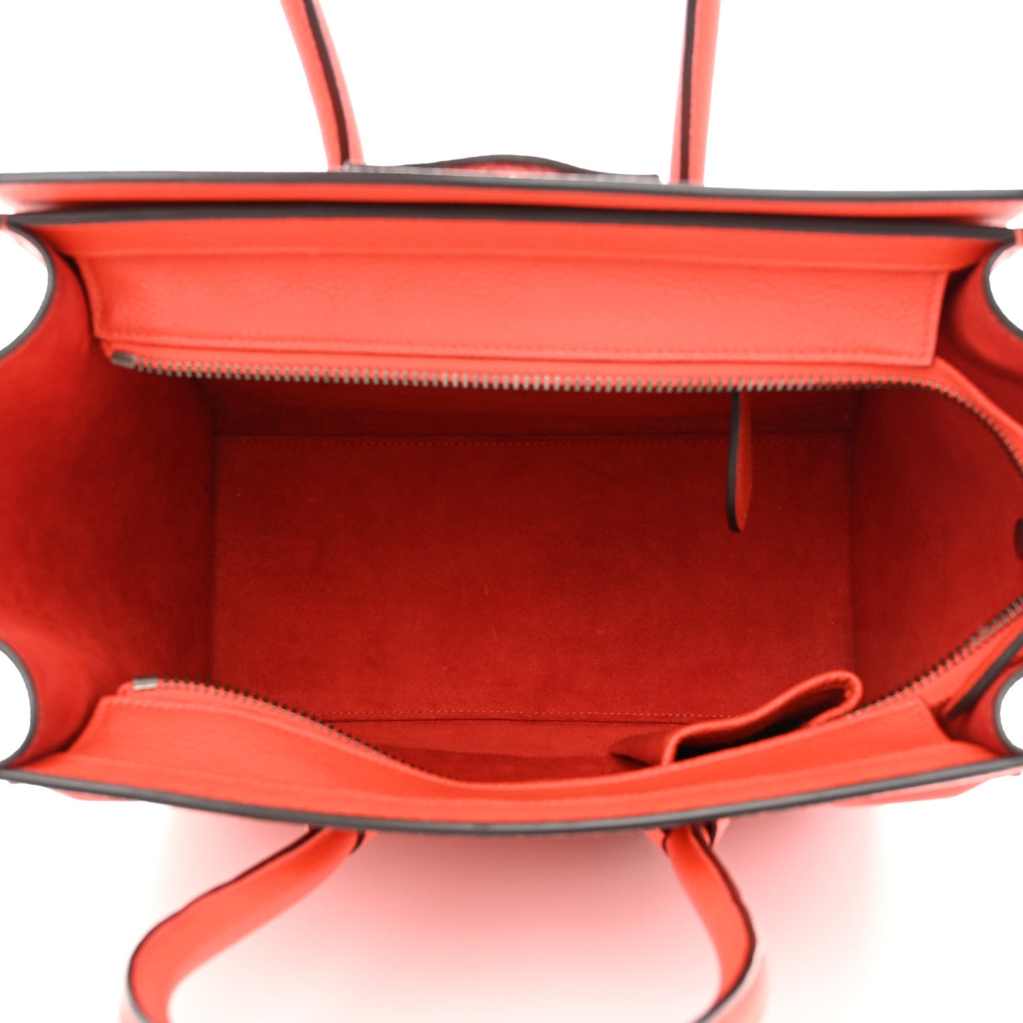 Drummed Calfskin Micro Luggage Vermillion