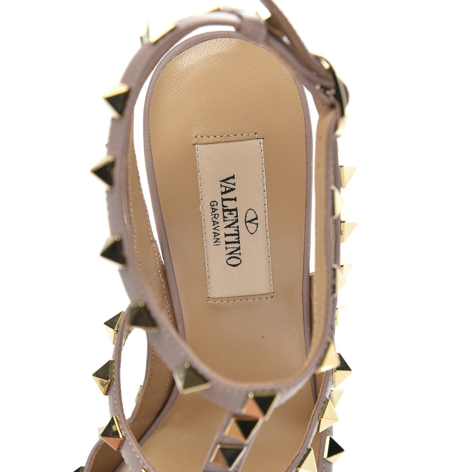 Valentino Garavani Patent Rockstud Ankle Strap 100mm Pumps 36 Poudre 7 of 8