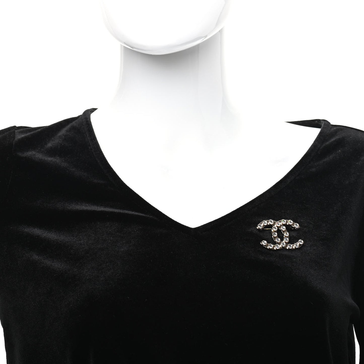 Crystal CC Brooch Gold