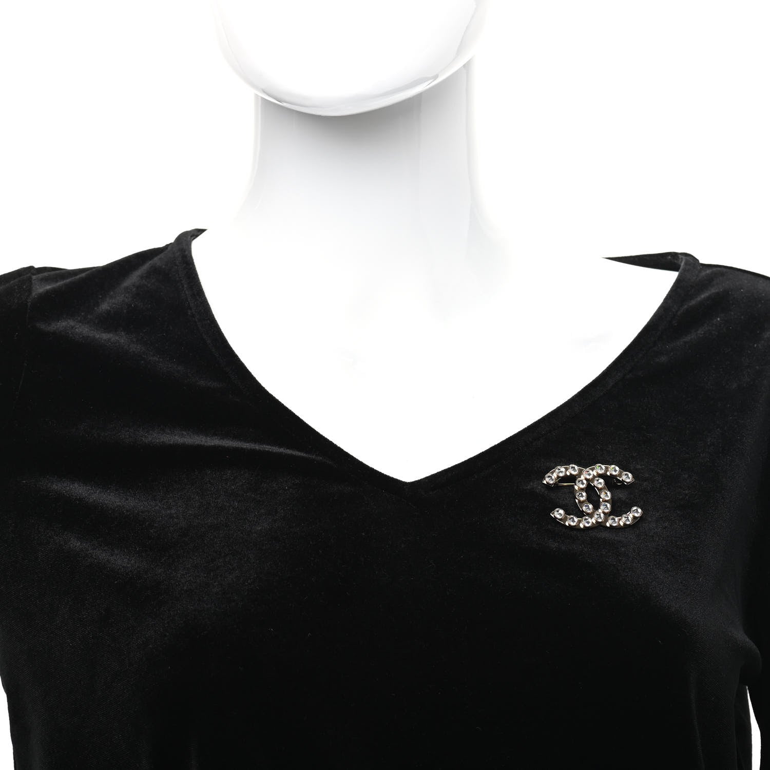 Chanel Crystal CC Brooch Gold 2 of 5