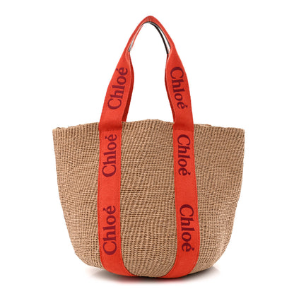 Chloe Raffia Woody Tote Orange 1 of 11