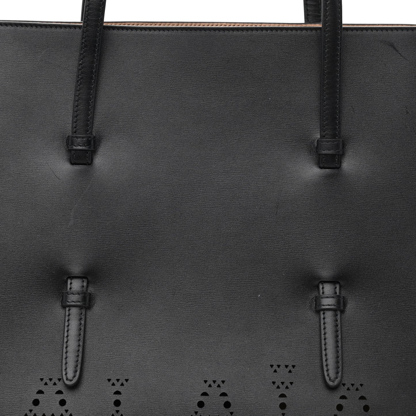 Calfskin Laser Cut Mina 32 Bag Black