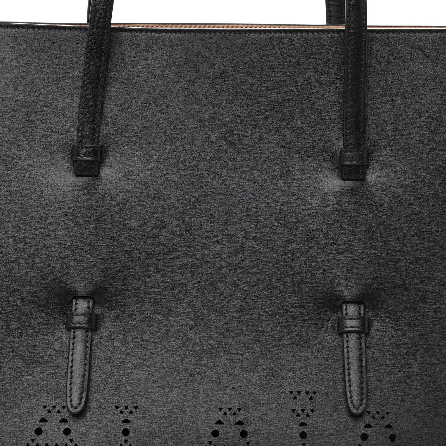 Alaia Calfskin Laser Cut Mina 32 Bag Black 10 of 13