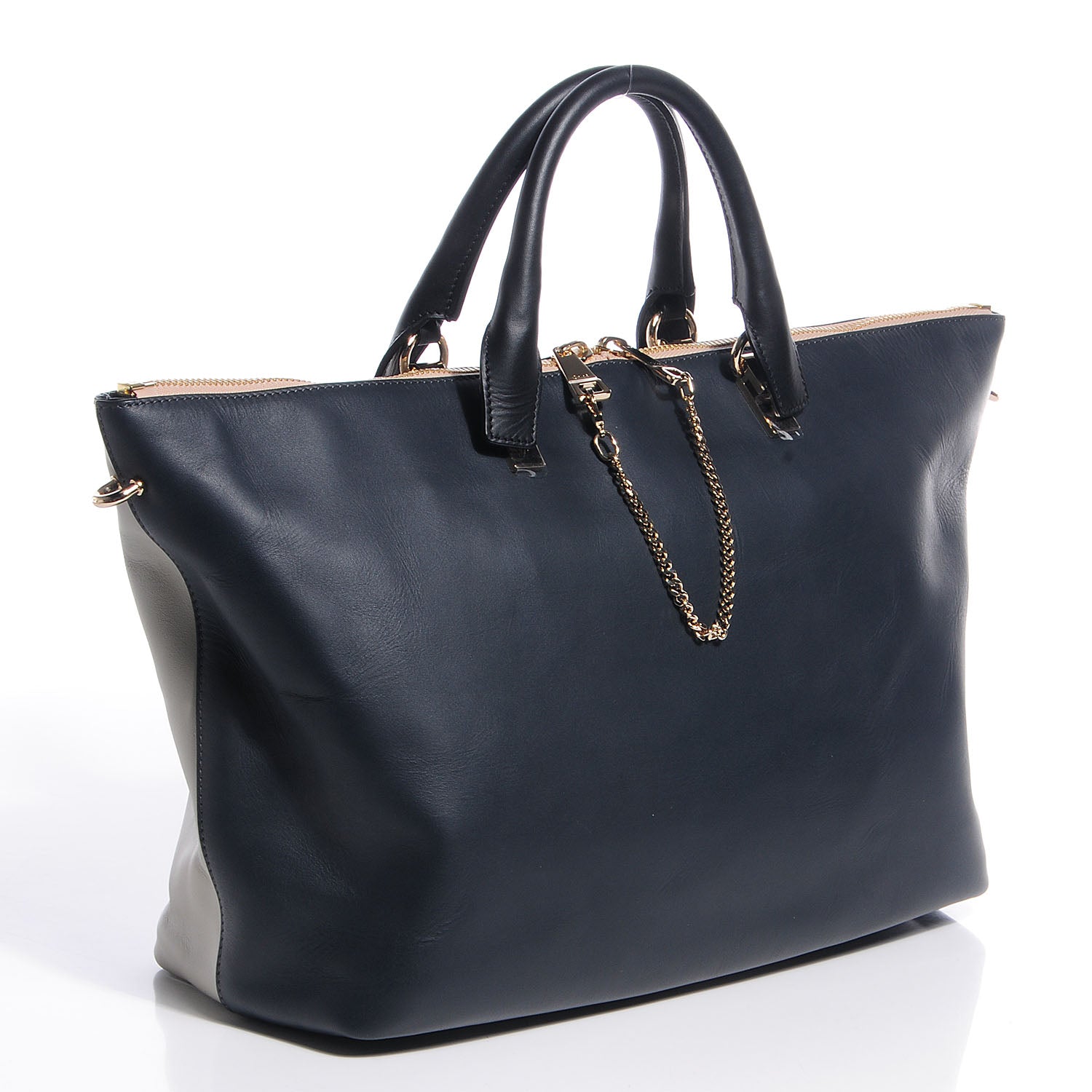 Chloe Smooth Calfskin Large Baylee Tote Marshmallow Grey Black 3 of 9