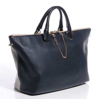 Chloe Smooth Calfskin Large Baylee Tote Marshmallow Grey Black 3 of 9