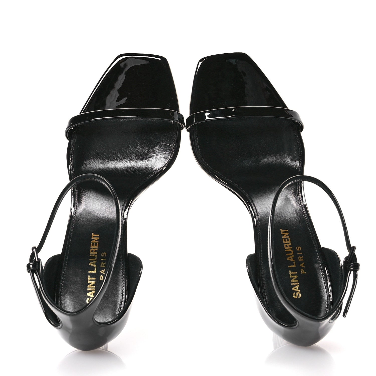 Saint Laurent Patent Calfskin Opyum 85 Sandals 37 Black 2 of 10