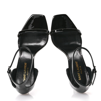 Saint Laurent Patent Calfskin Opyum 85 Sandals 37 Black 2 of 10