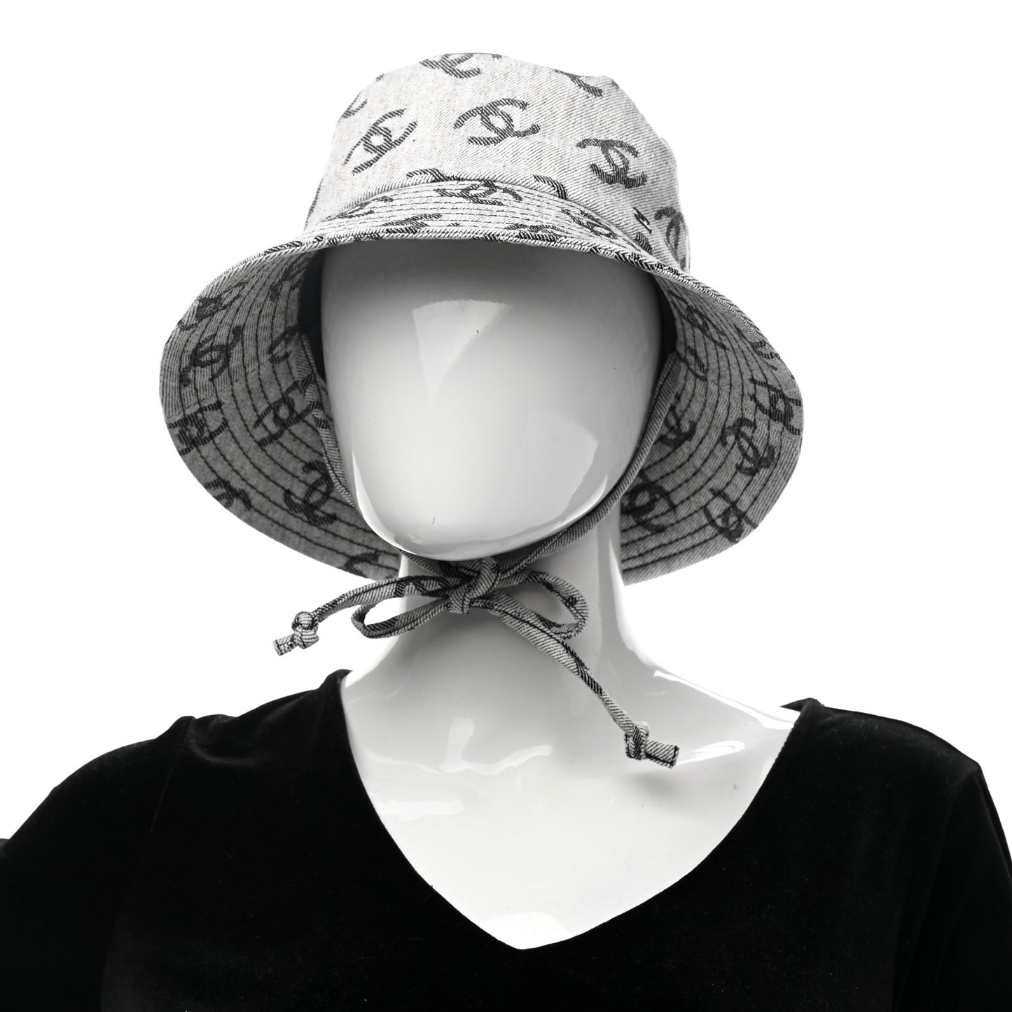 Denim CC Bucket Hat M White Black