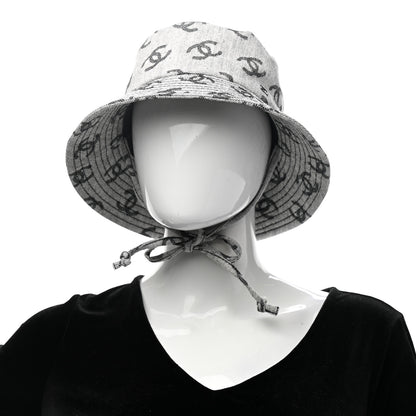 Chanel Denim CC Bucket Hat M White Black 2 of 8