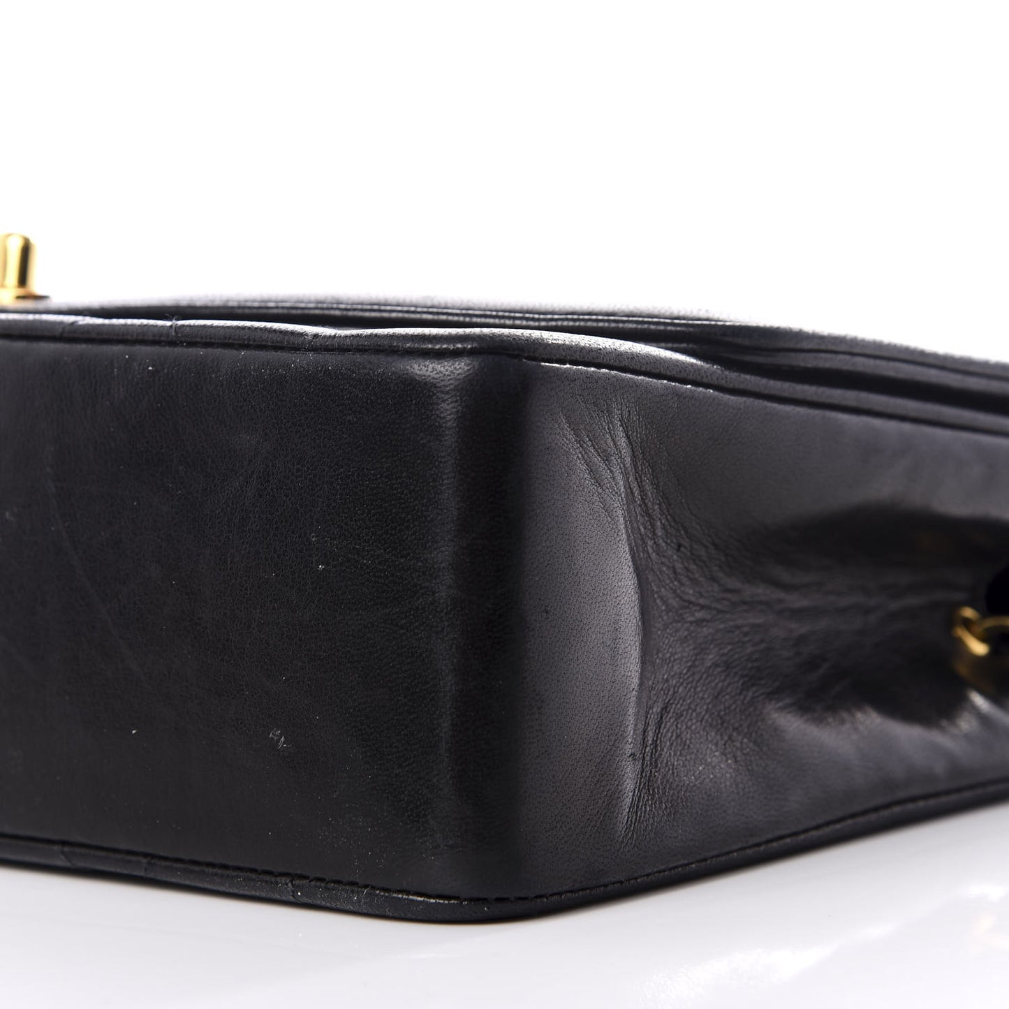 Lambskin Quilted Medium Single Flap Black