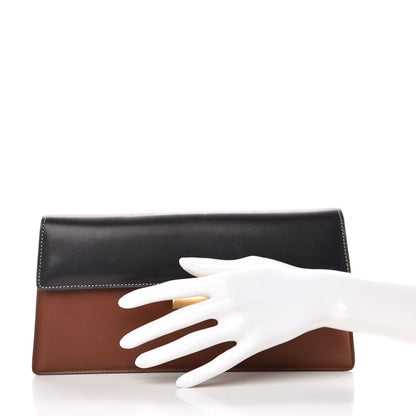 Celine Natural Calfskin Bicolor Clutch Havana Black 2 of 10
