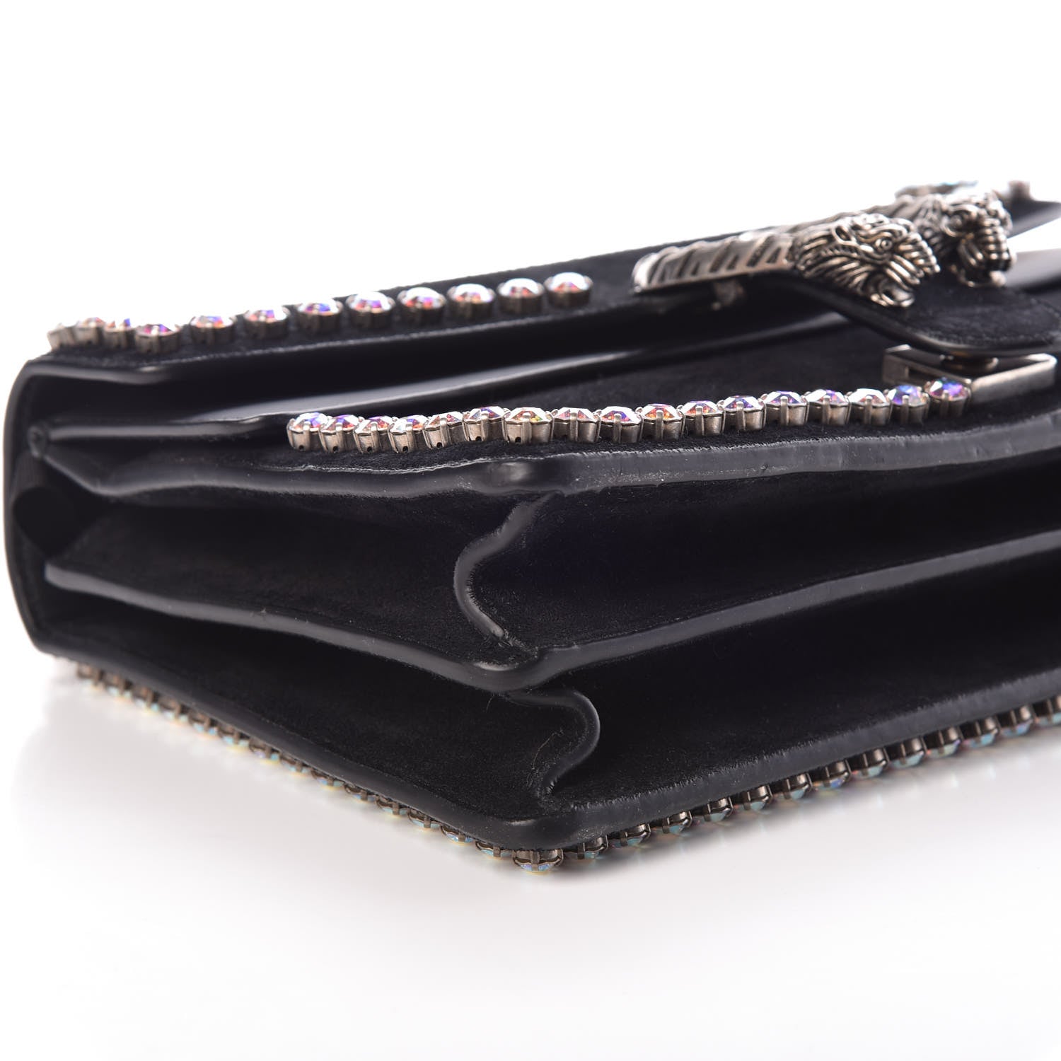 Gucci Suede Crystal Small Dionysus Shoulder Bag Black 9 of 11