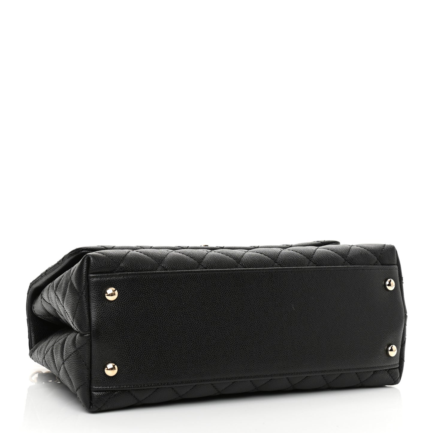 Caviar Quilted Small Coco Handle Flap Black