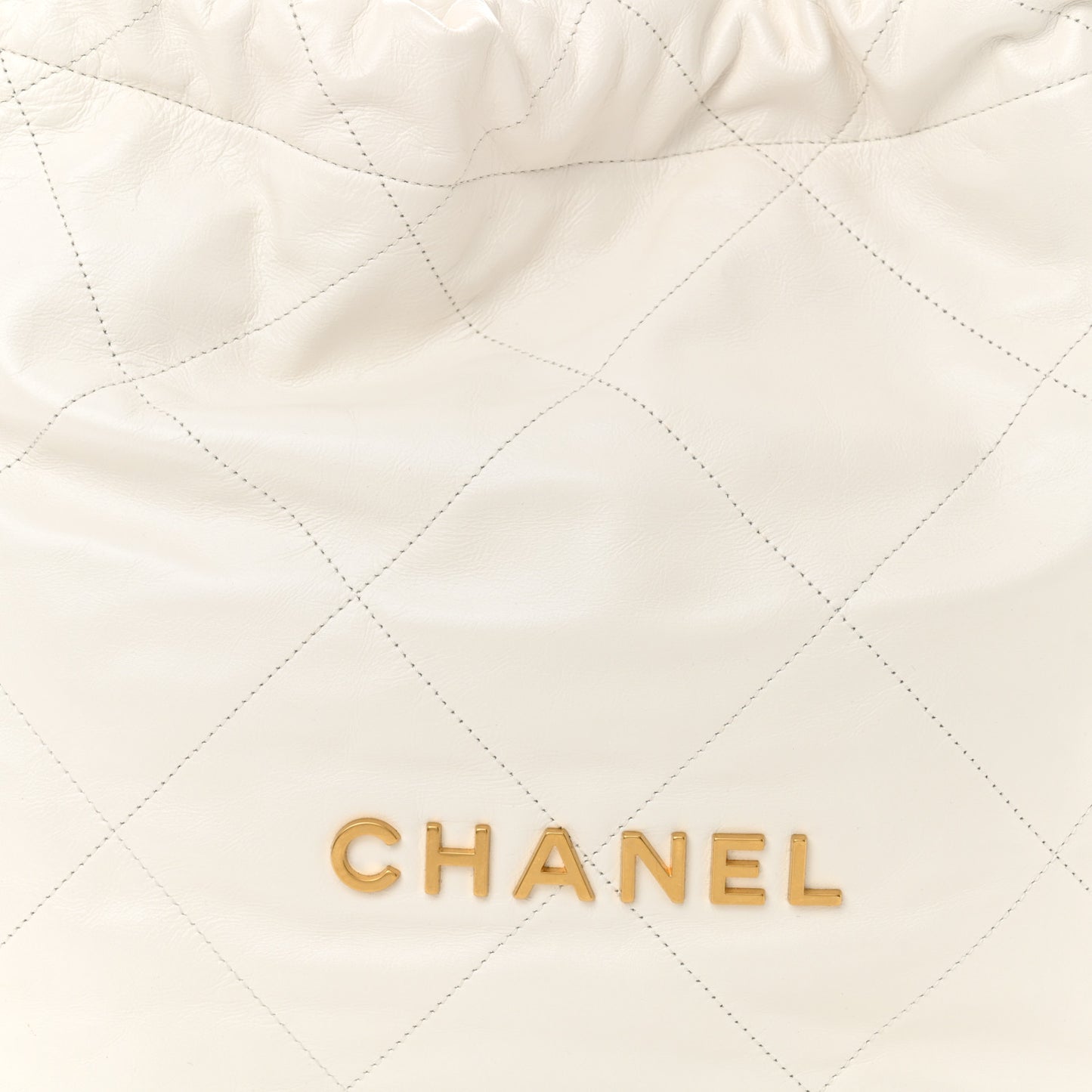 Shiny Calfskin Quilted Chanel 22 White