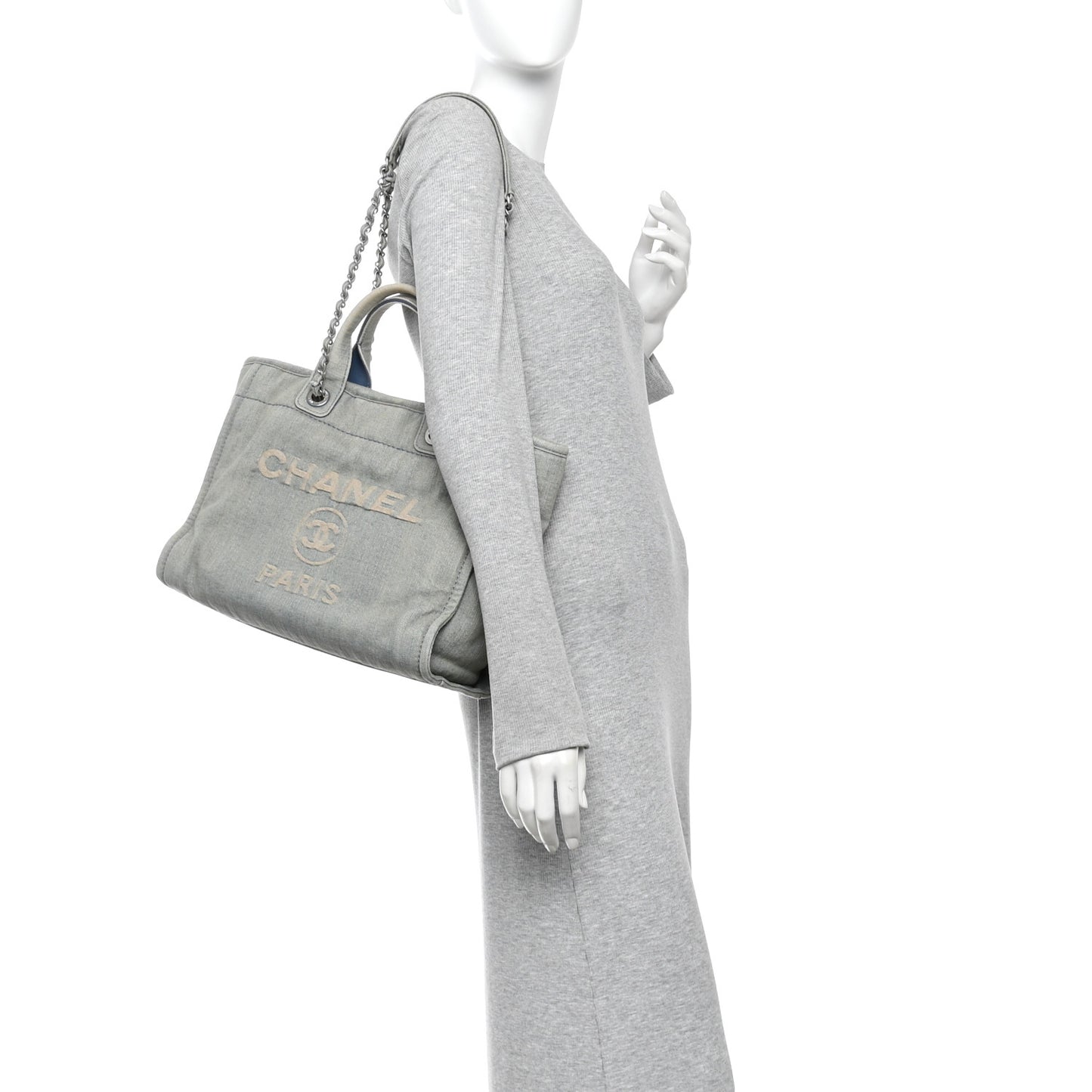 Denim Small Deauville Tote  Light Blue