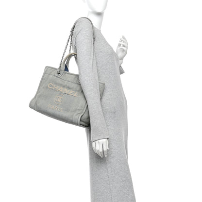Chanel Denim Small Deauville Tote  Light Blue 2 of 12