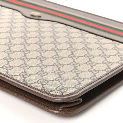 Gucci GG Supreme Monogram Textured Calfskin Web Ophidia Documents Holder Beige Ebony New Acero 10 of 11