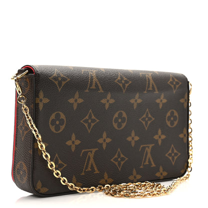 Louis Vuitton Monogram 2022 Christmas Animation China Chengdu Pochette Felicie Chain Wallet Red 4 of 10