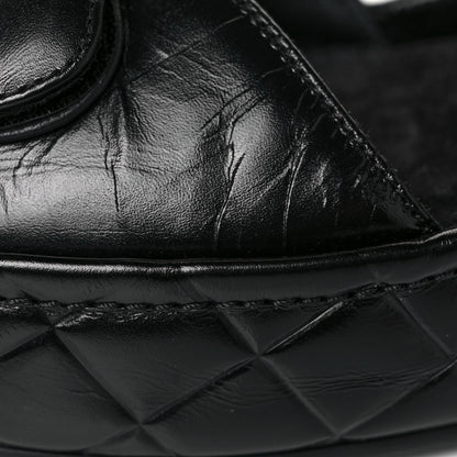 Chanel Shiny Calfskin Logo Platform Sandals 39 Black 19 of 22