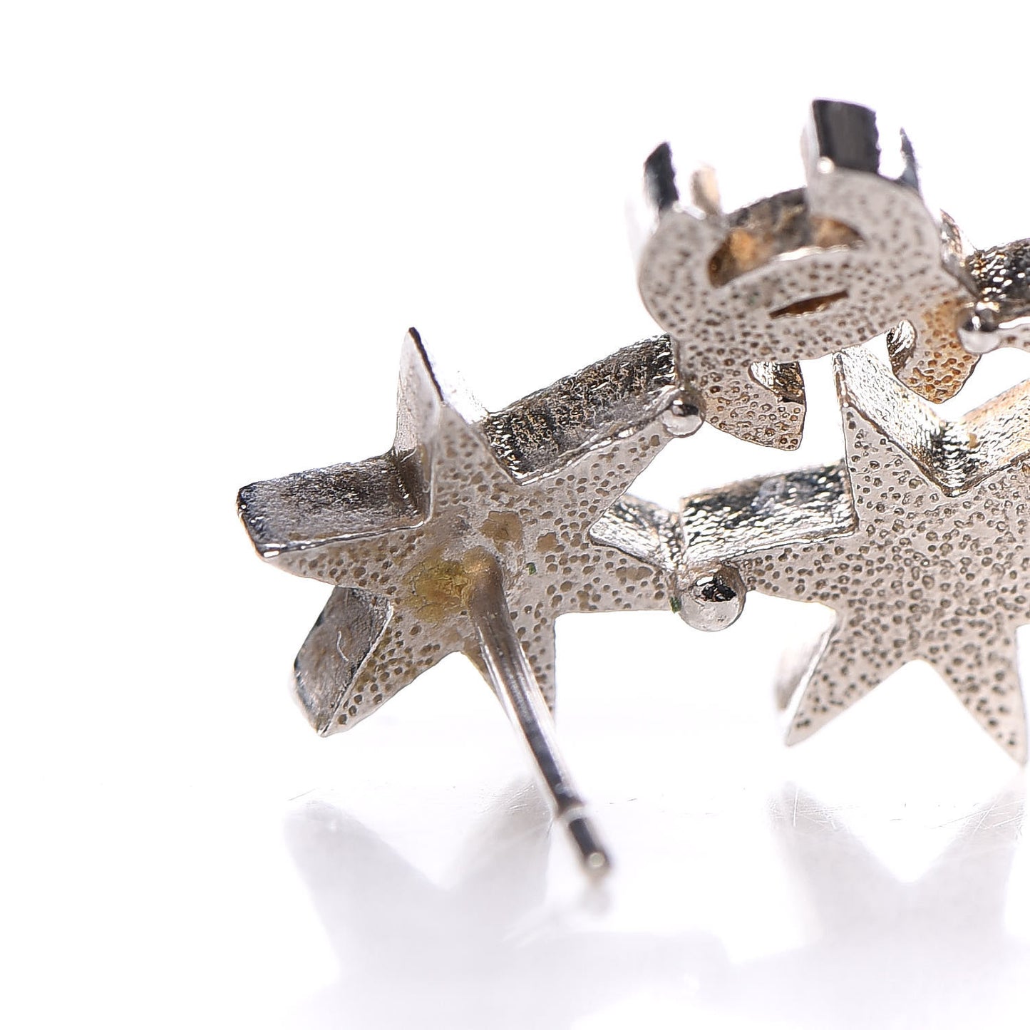Crystal CC Star Earrings Silver
