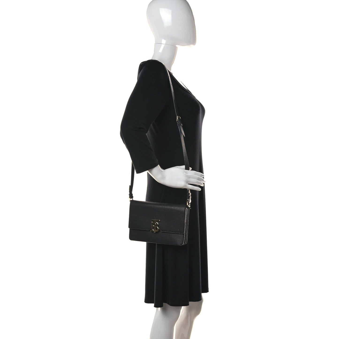 Grained Calfskin Albion TB Bag Black