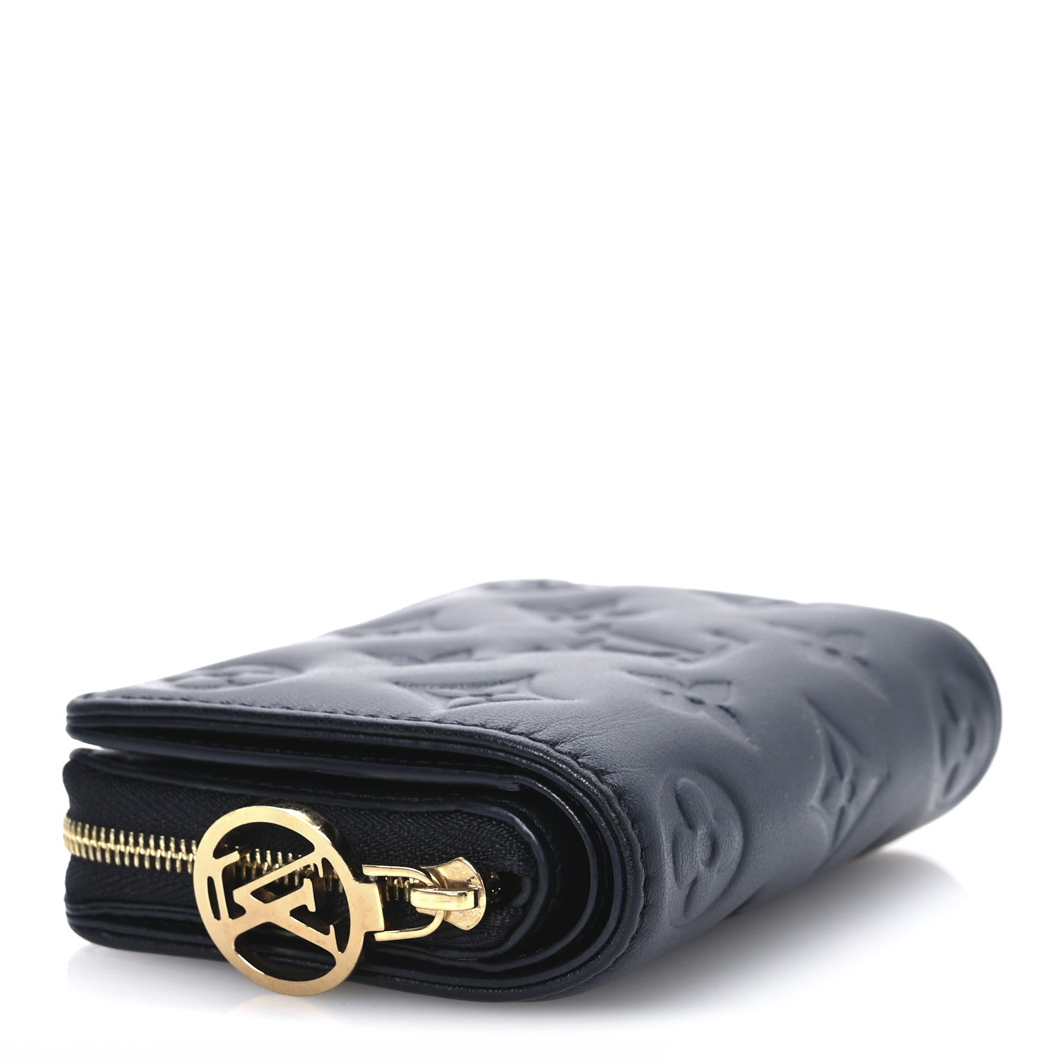 Louis Vuitton Lambskin Embossed Monogram Lou Coussin Wallet Black 4 of 9