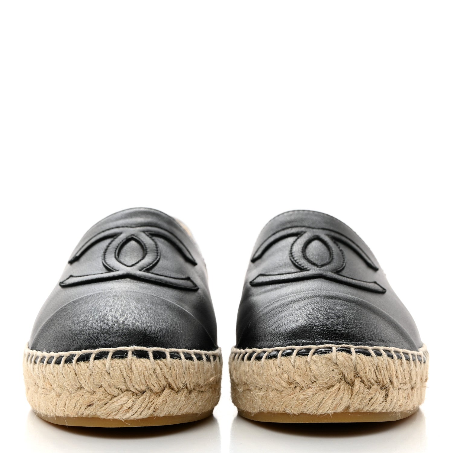 Chanel Lambskin CC Espadrilles 37 Black 2 of 9