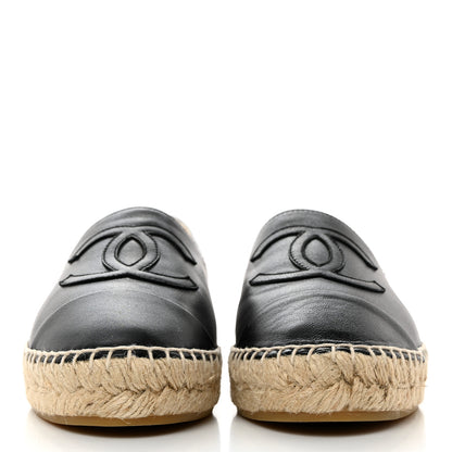 Chanel Lambskin CC Espadrilles 37 Black 2 of 9