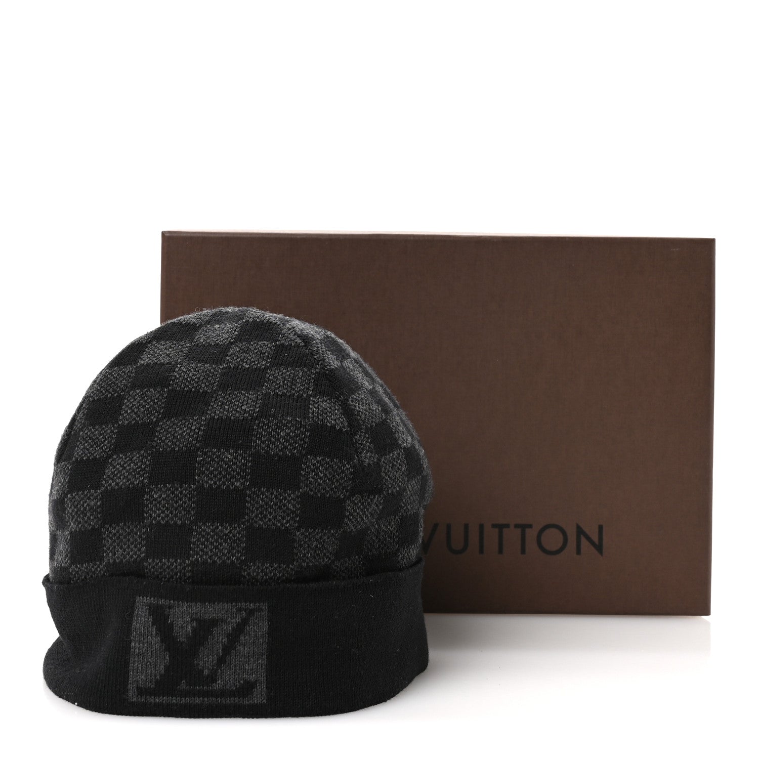 Louis Vuitton Wool Bonnet Petit Damier Beanie Hat Black 10 of 10