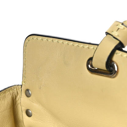 Valentino Garavani Vitello Monochrome Medium Rockstud Tote Light Yellow 9 of 13