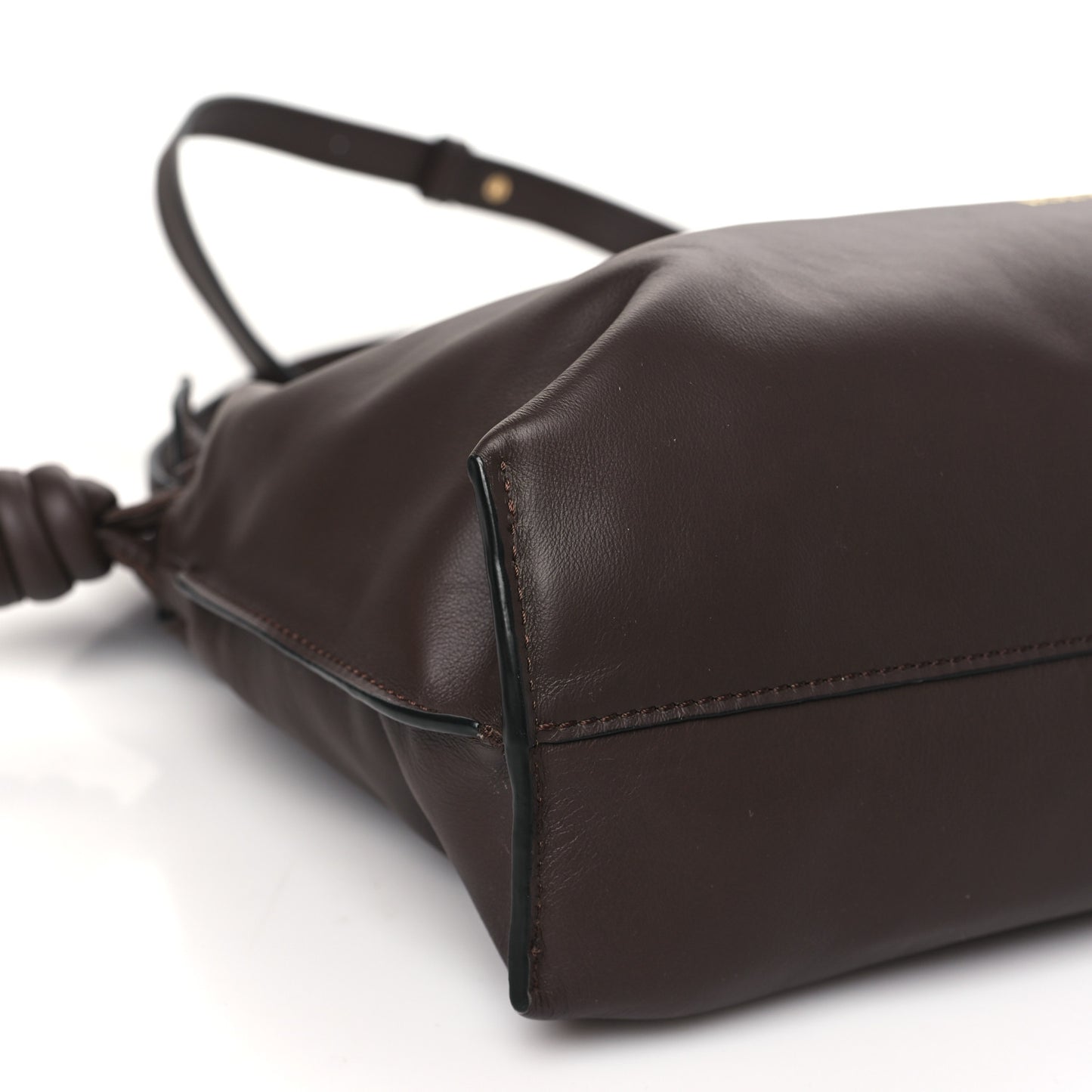 Nappa Flamenco Knot Clutch Chocolate