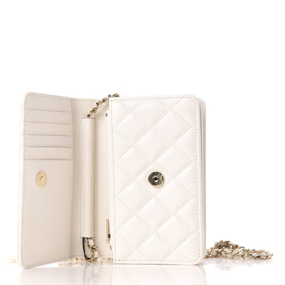 Chanel Caviar Quilted Mini Wallet On Chain WOC White 5 of 11