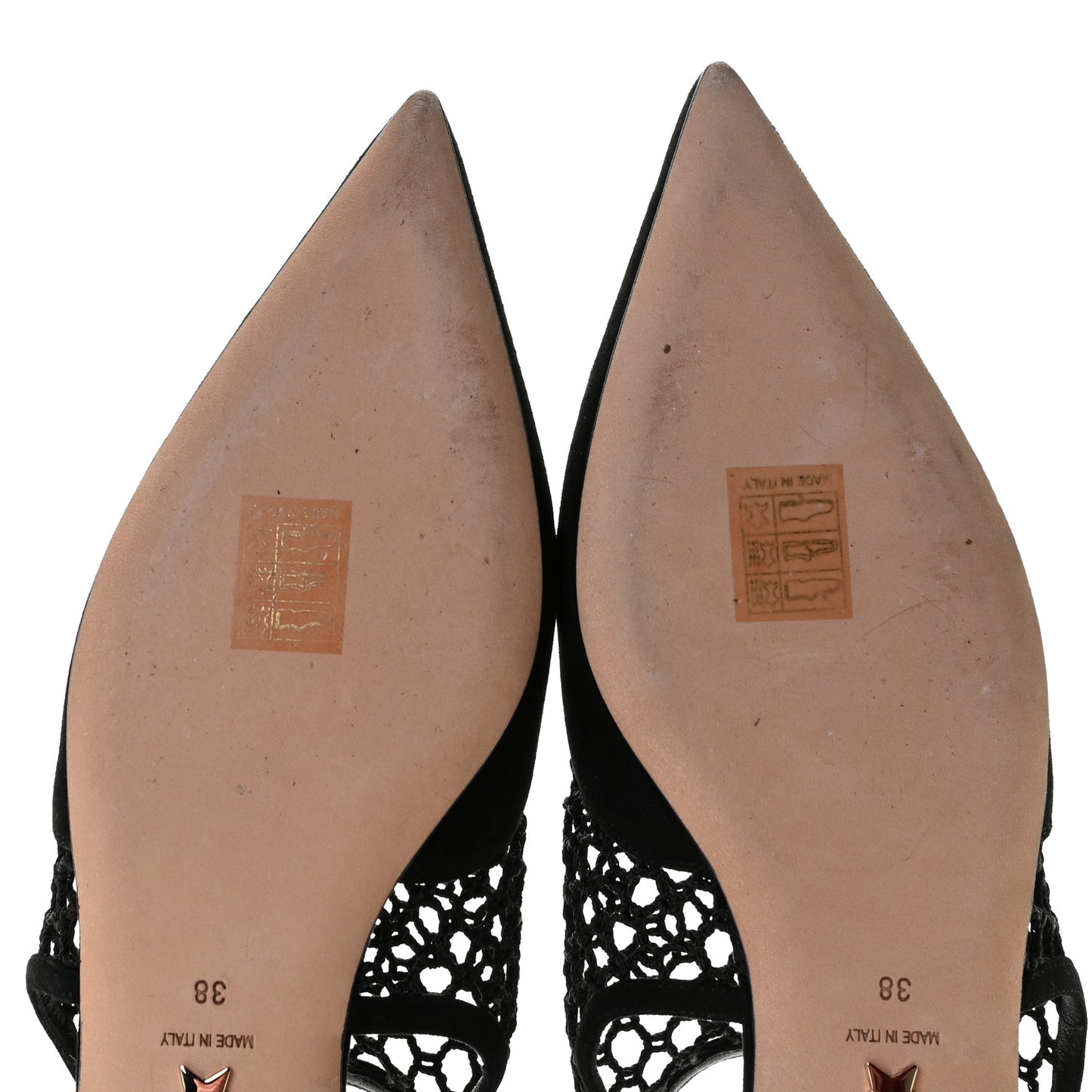 Suede Resille Dior-I Slingback Flats 38 Black