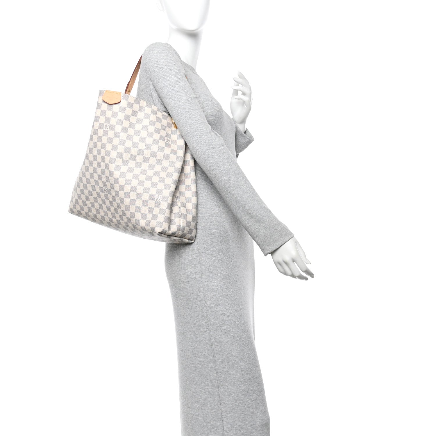 Louis Vuitton Damier Azur Graceful MM Rose Ballerine 2 of 13