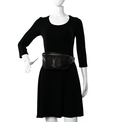 Saint Laurent Grain De Poudre Monogram Belt Bag Black 2 of 8