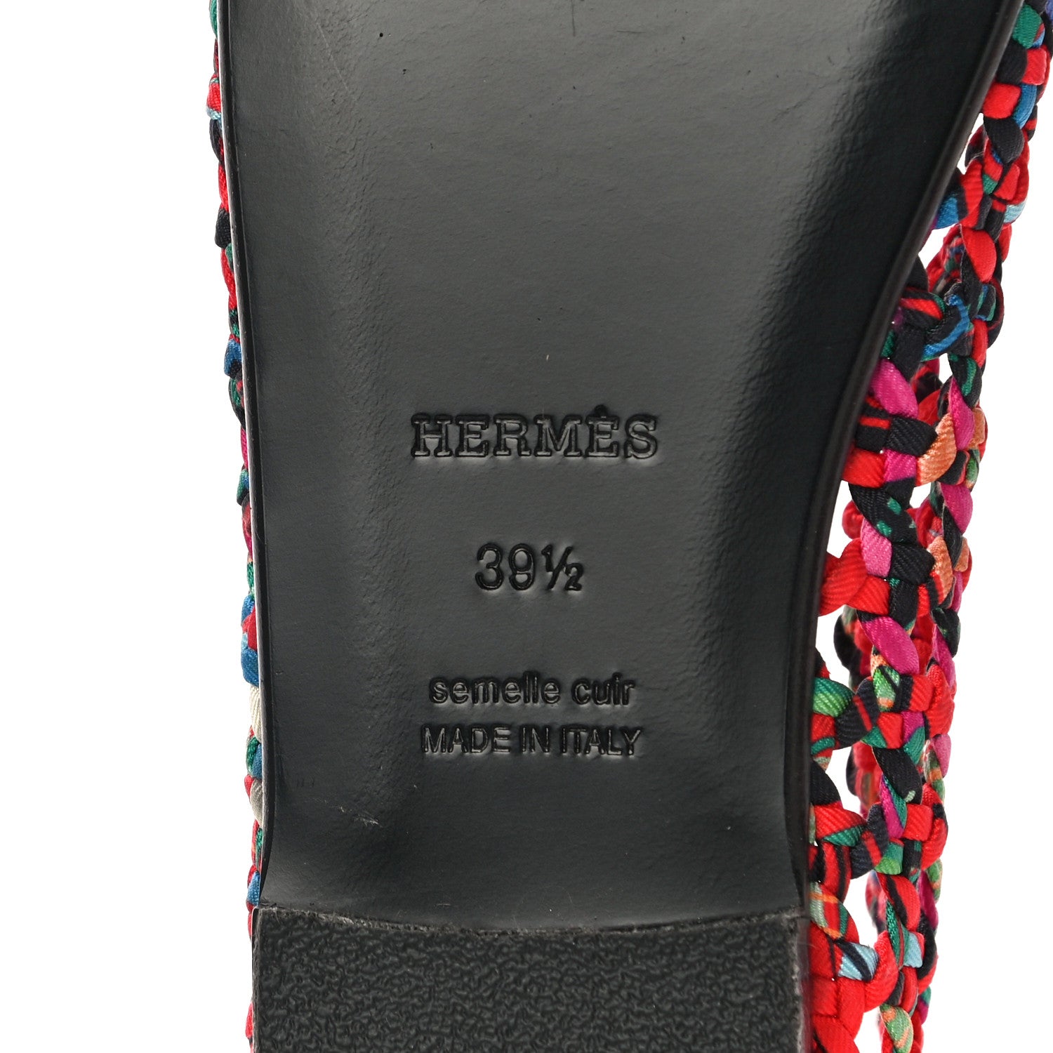 Hermes Printed Silk Braided Minorque Ballerina Flats 39.5 Multicolor 9 of 12