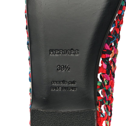 Hermes Printed Silk Braided Minorque Ballerina Flats 39.5 Multicolor 9 of 12