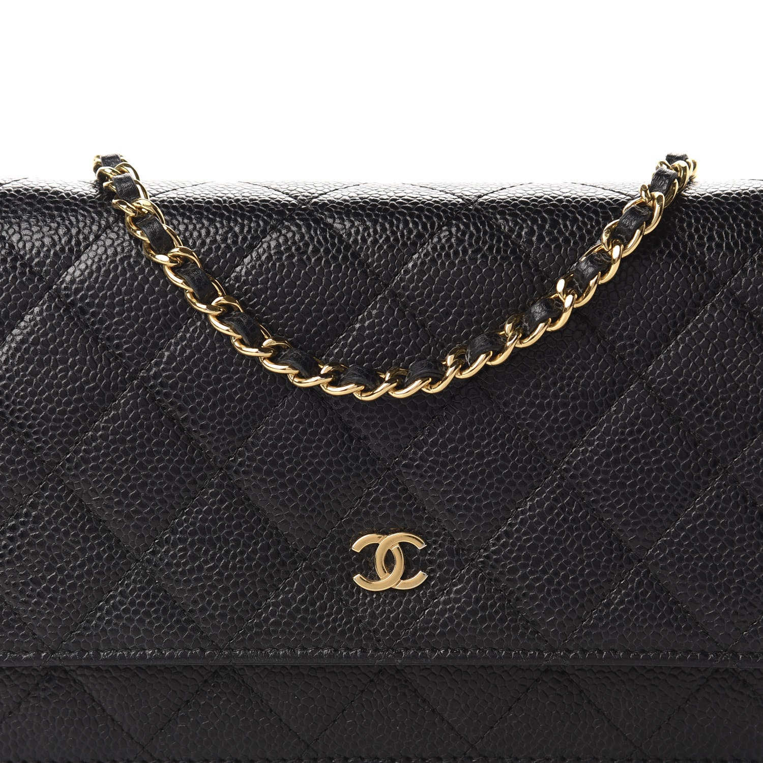 Chanel Caviar Quilted Wallet On Chain WOC Black 10 of 11