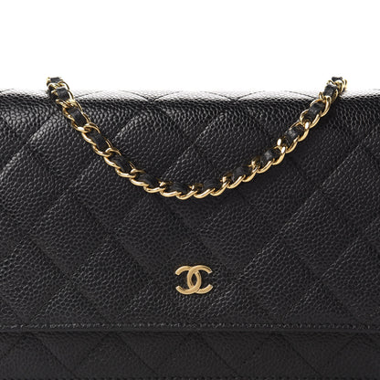 Chanel Caviar Quilted Wallet On Chain WOC Black 10 of 11