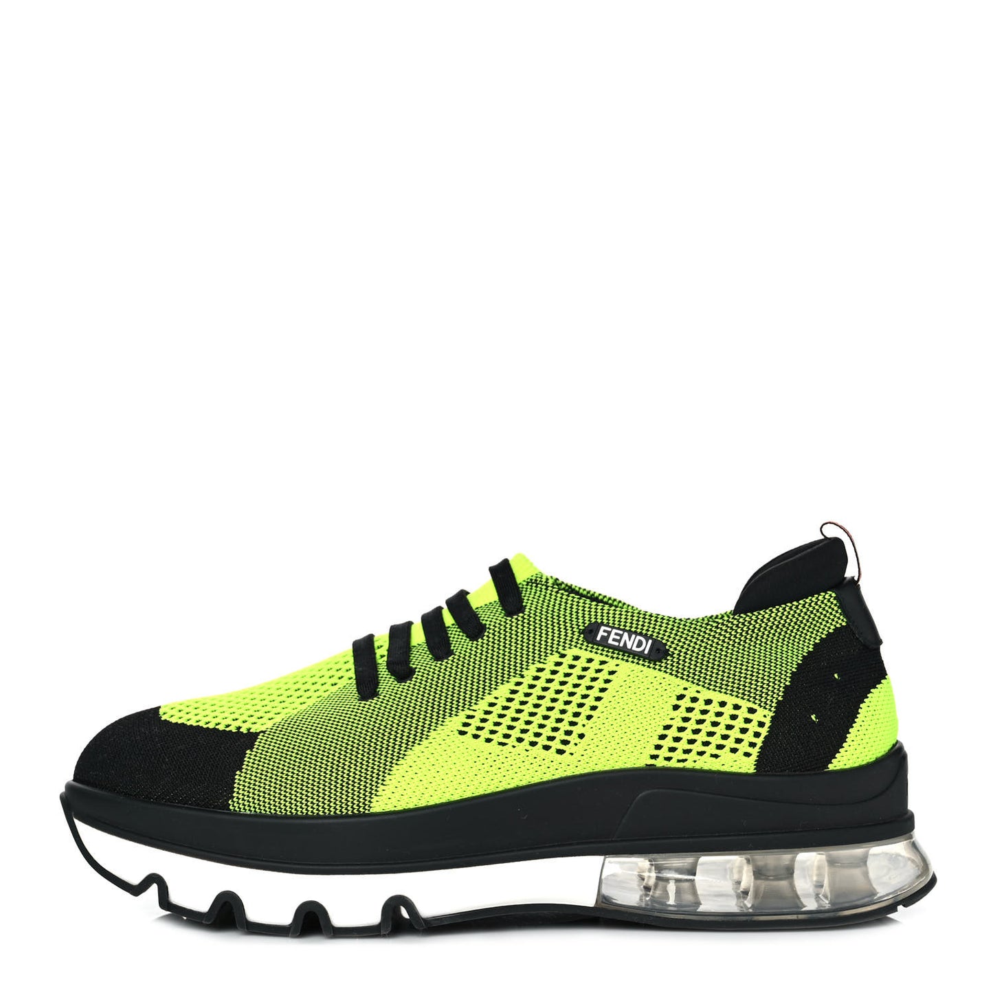 Jersey Vitello Mens Low Top Sneakers 8 Black Giallo Fluo