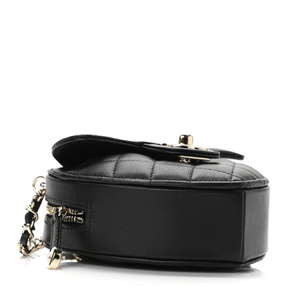 Chanel Lambskin Quilted CC In Love Heart Clutch With Chain Black 4 of 11