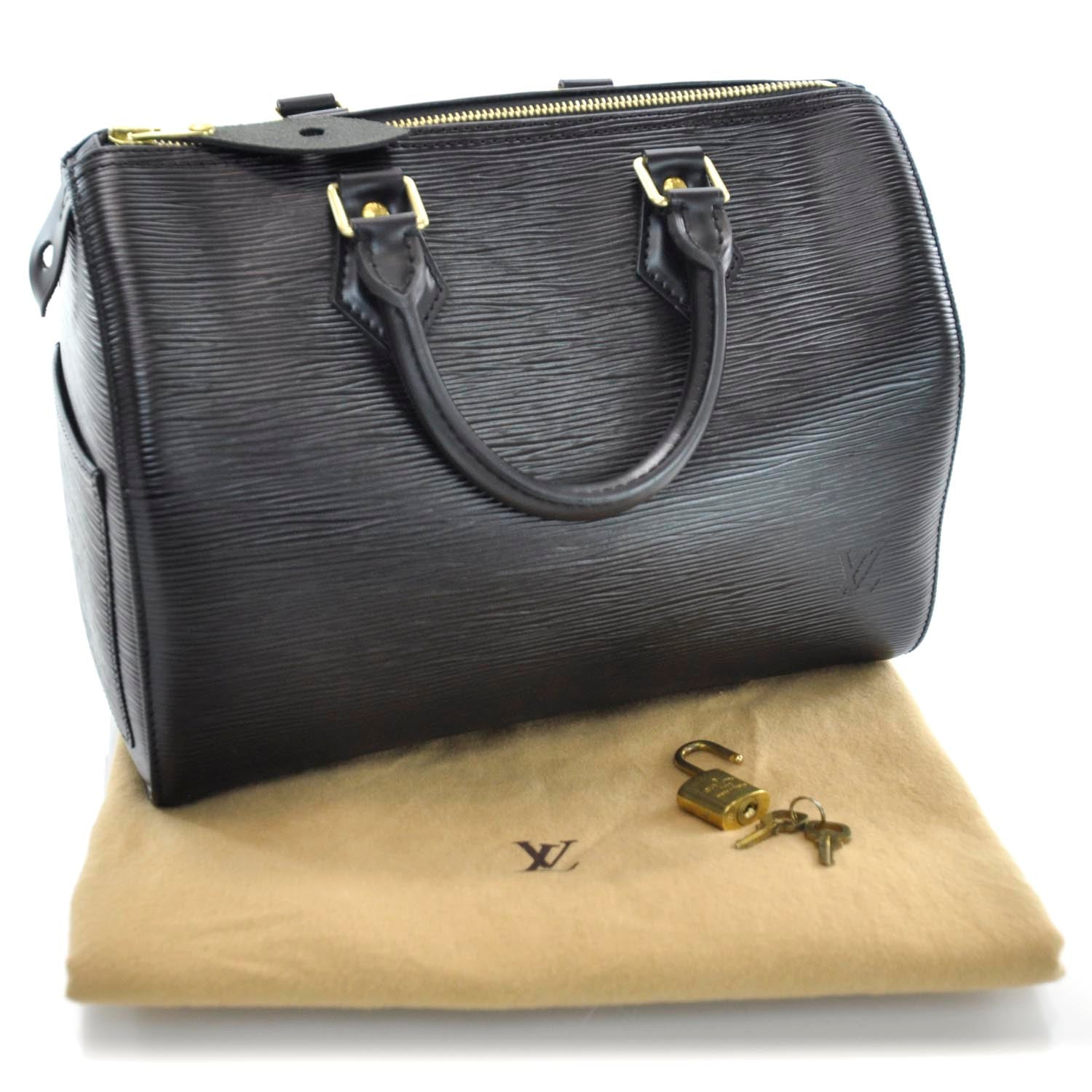 Louis Vuitton Epi Speedy 25 Black 3 of 11