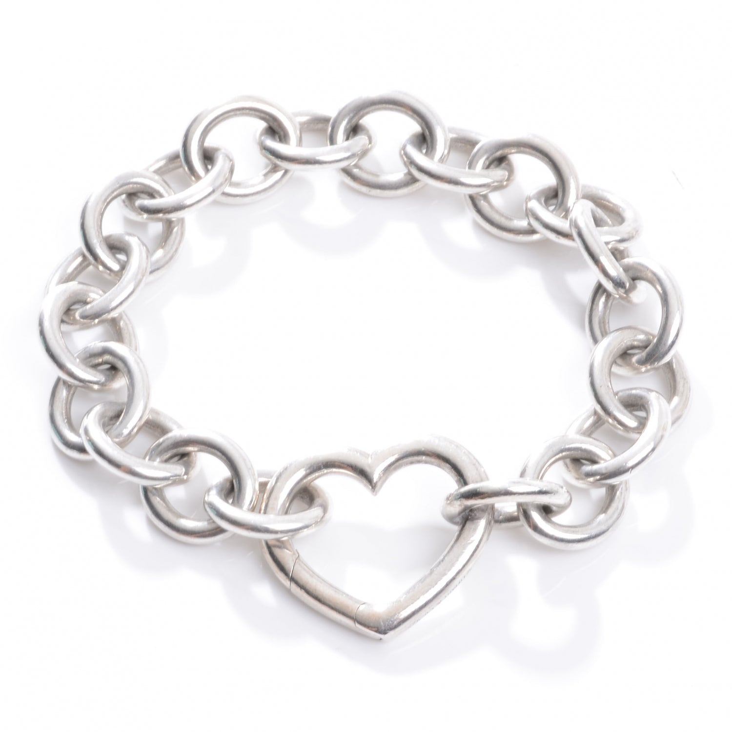 Tiffany Sterling Silver Open Heart Clasp Bracelet 1 of 5