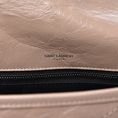 Saint Laurent Crinkled Calfskin Matelasse Monogram Medium Niki Chain Satchel Light Taupe 7 of 10