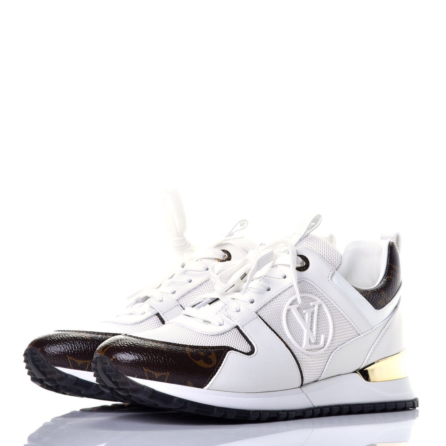 Suede Monogram Run Away Sneakers 38 White