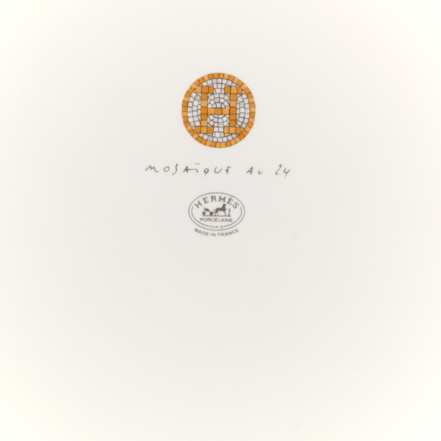 Hermes Porcelain Mosaique Au 24 Square Plate N°3 Gold 4 of 6