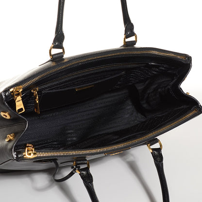 Prada Saffiano Lux Large Double Zip Tote Nero Black 5 of 11