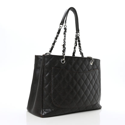 Chanel Caviar Quilted Grand Shopping Tote GST Dark Brown 3 of 13