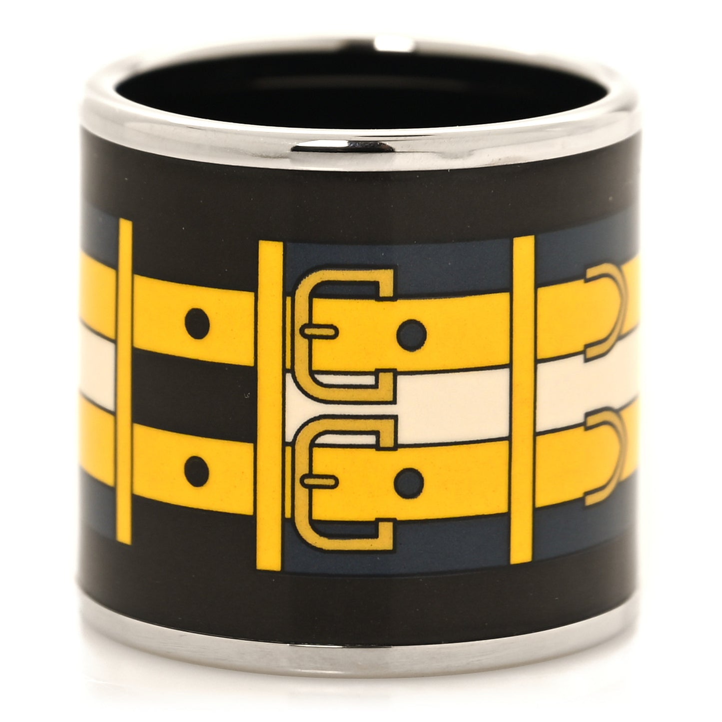 Enamel Printed Palladium Plated Rocabar Scarf Ring
